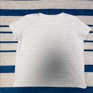 white and green stripe shirt